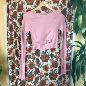 Free People Movement Cut it out Long Sleeve pink top
